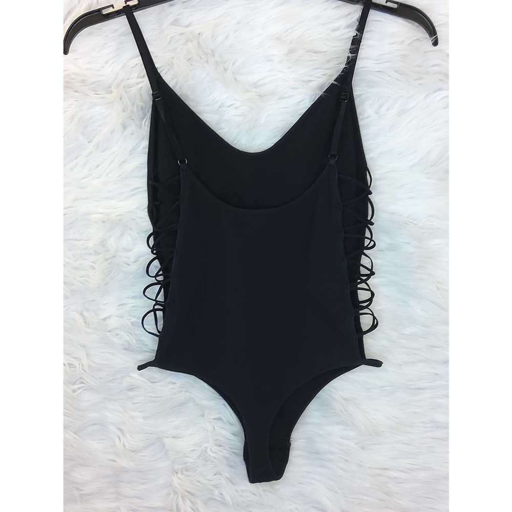 Women's Sam Edelman Bodysuit Black Side Strappy Size Medium